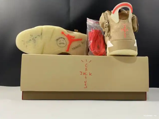 Cheap Kickmax Jordan Retro Scott British DH0690-200 Khaki 6 Air Travis 0619
